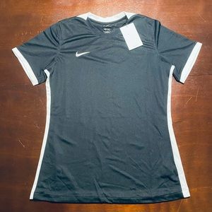 Womens Nike Dri Fit Short Sleeve Shirt Jersey Black White Size Medium DH8231